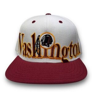 Reebok Washington Redskins NFL Snapback Hat Big Letters White NWT RARE Find